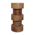 Hocker aus massivem Teakholz Natur in Totemform – H 65 cm