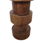 Hocker aus massivem Teakholz Natur in Totemform – H 65 cm