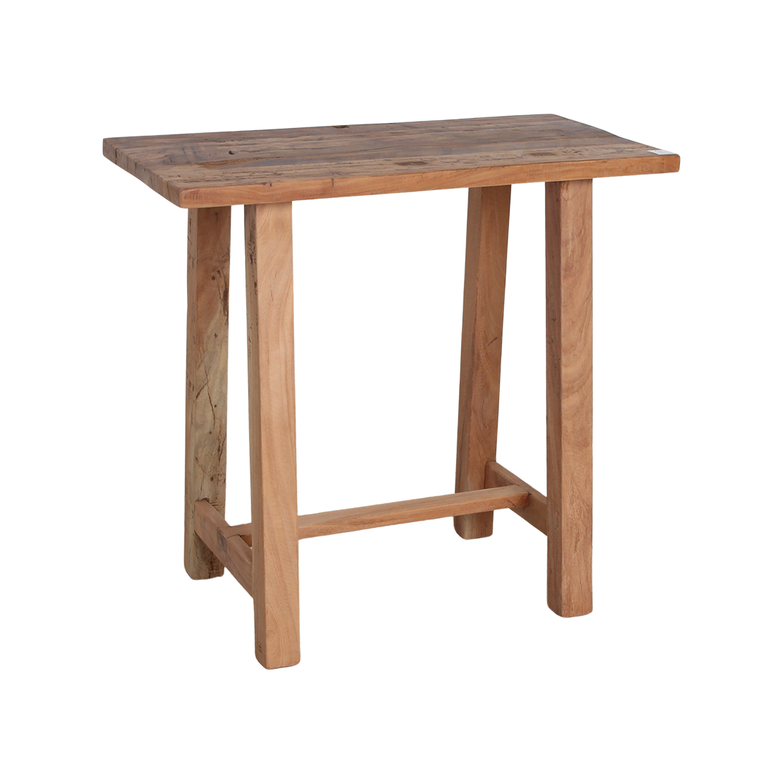 Beistelltisch aus recyceltem Holz in organischer Form, Naturbraun – 85x43 cm