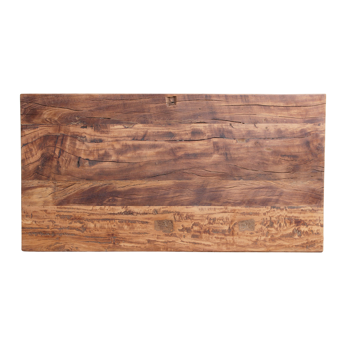 Beistelltisch aus recyceltem Holz in organischer Form, Naturbraun – 85x43 cm