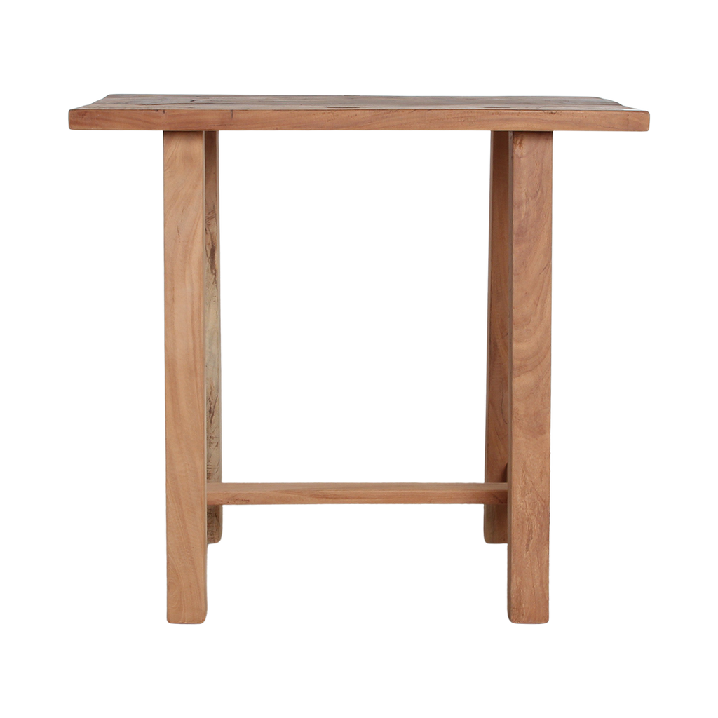Beistelltisch aus recyceltem Holz in organischer Form, Naturbraun – 85x43 cm