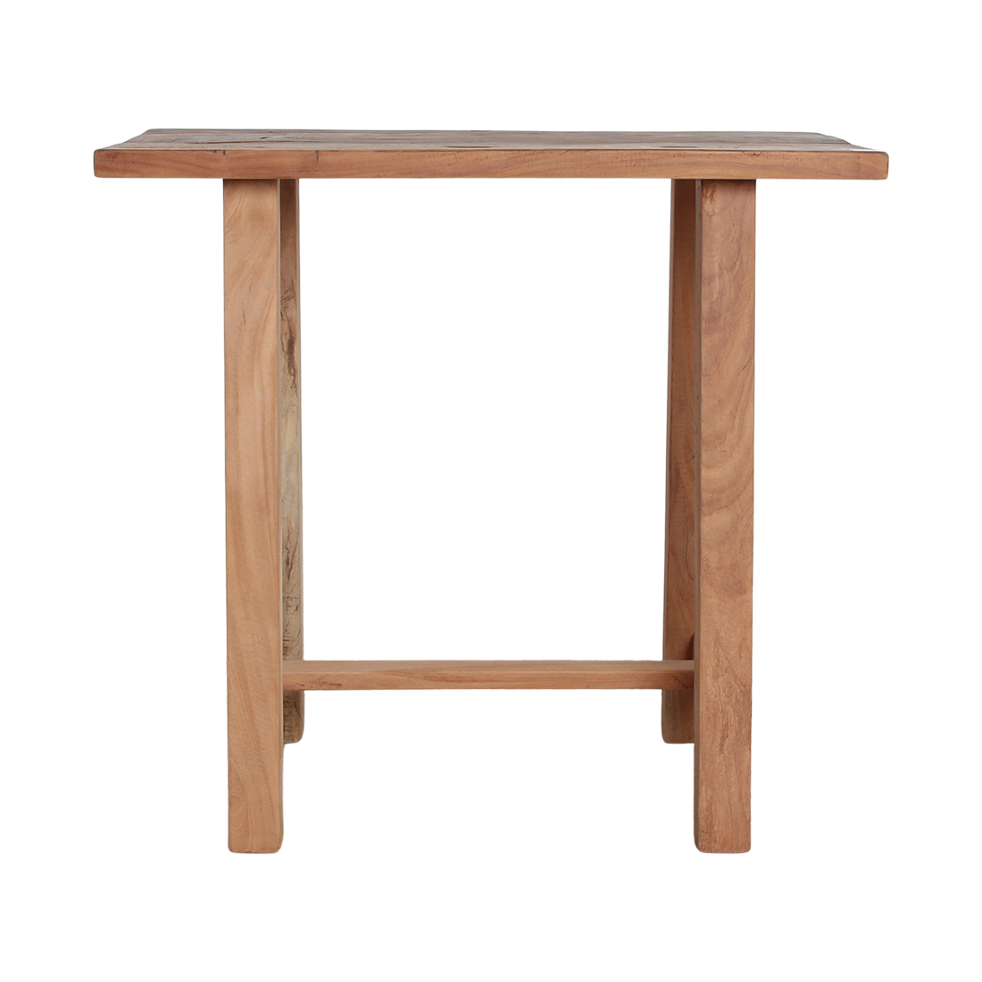 Beistelltisch aus recyceltem Holz in organischer Form, Naturbraun – 85x43 cm