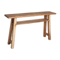 Konsolentisch aus hellem Recyclingholz mit Ablage – 140x30 cm