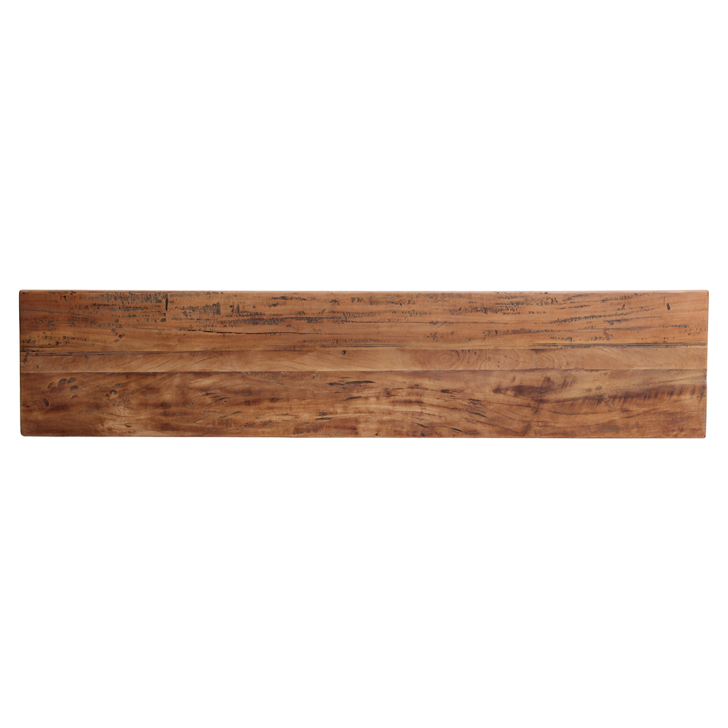 Konsolentisch aus hellem Recyclingholz mit Ablage – 140x30 cm