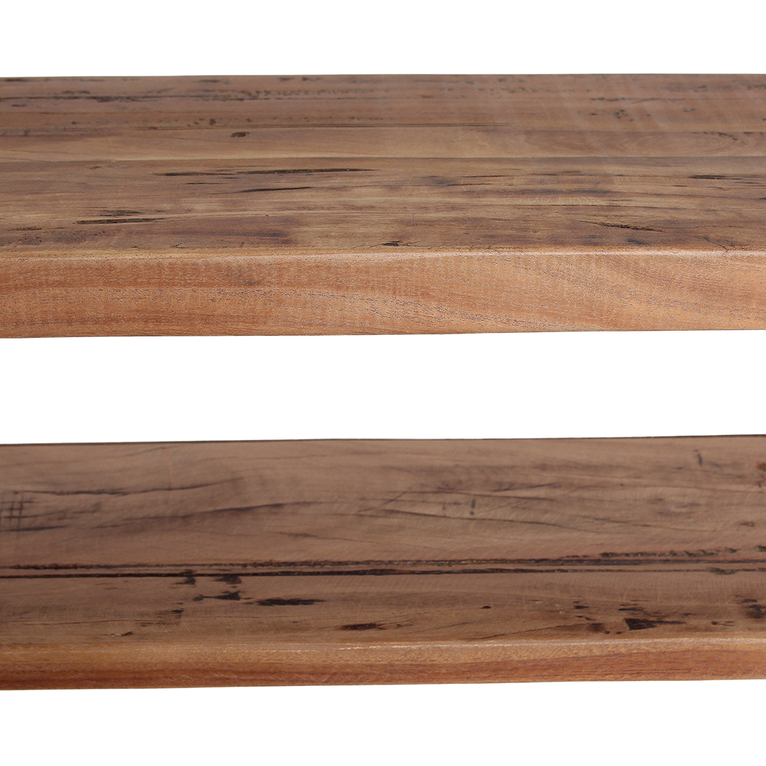 Konsolentisch aus hellem Recyclingholz mit Ablage – 140x30 cm