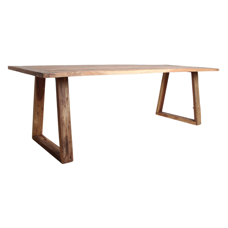 Esstisch aus recyceltem Teakholz mit Trapezbeinen – 240x90 cm