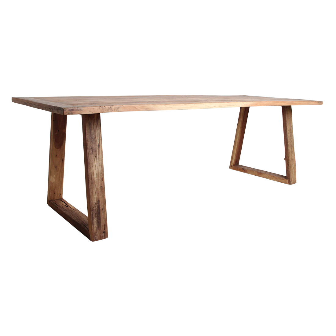 Esstisch aus recyceltem Teakholz mit Trapezbeinen – 240x90 cm