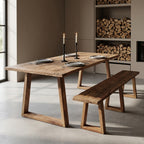 Esstisch aus recyceltem Teakholz mit Trapezbeinen – 240x90 cm