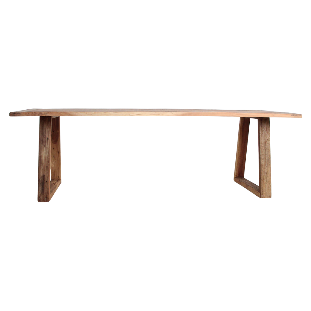 Esstisch aus recyceltem Teakholz mit Trapezbeinen – 240x90 cm