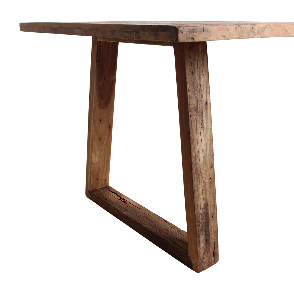 Esstisch aus recyceltem Teakholz mit Trapezbeinen – 240x90 cm