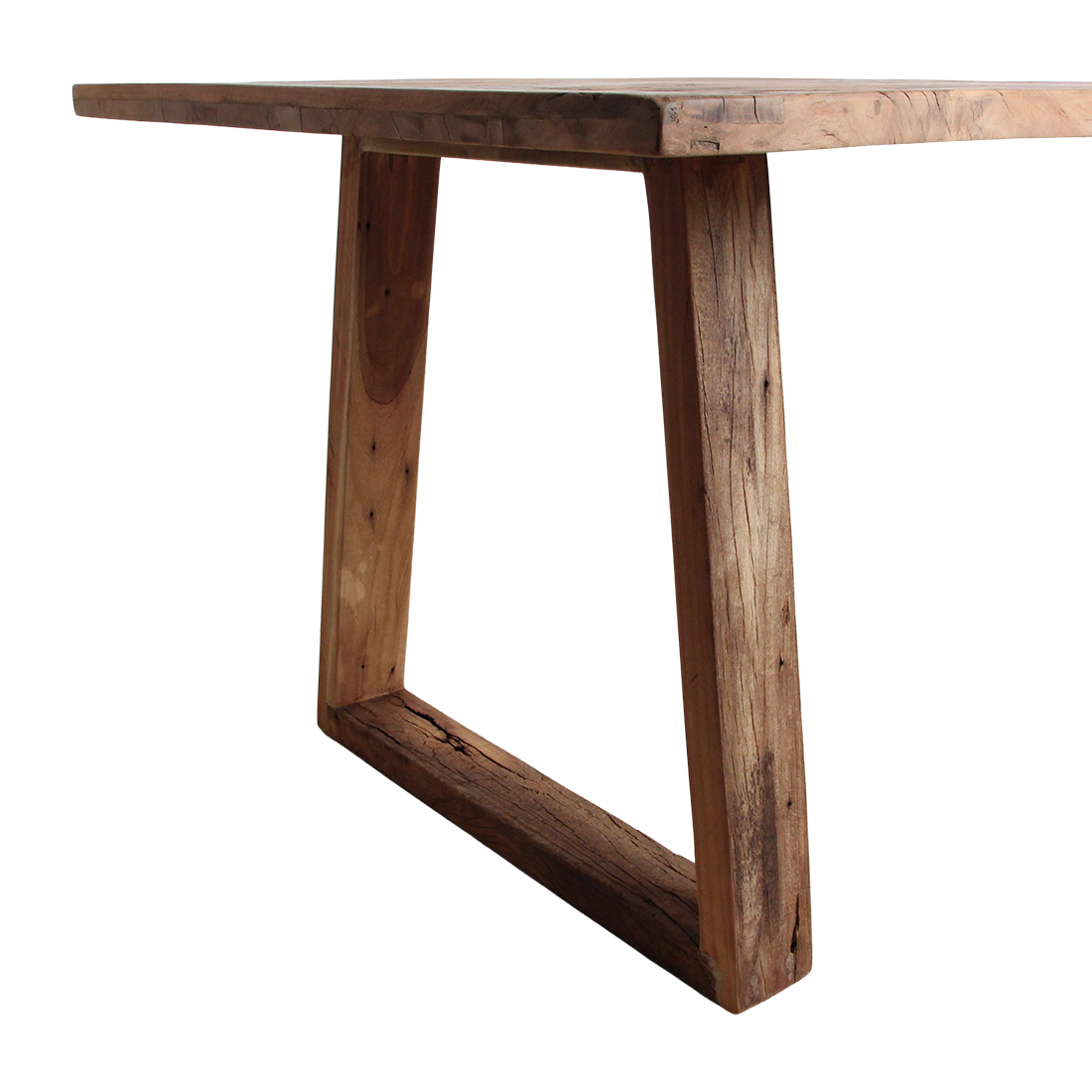 Esstisch aus recyceltem Teakholz mit Trapezbeinen – 240x90 cm
