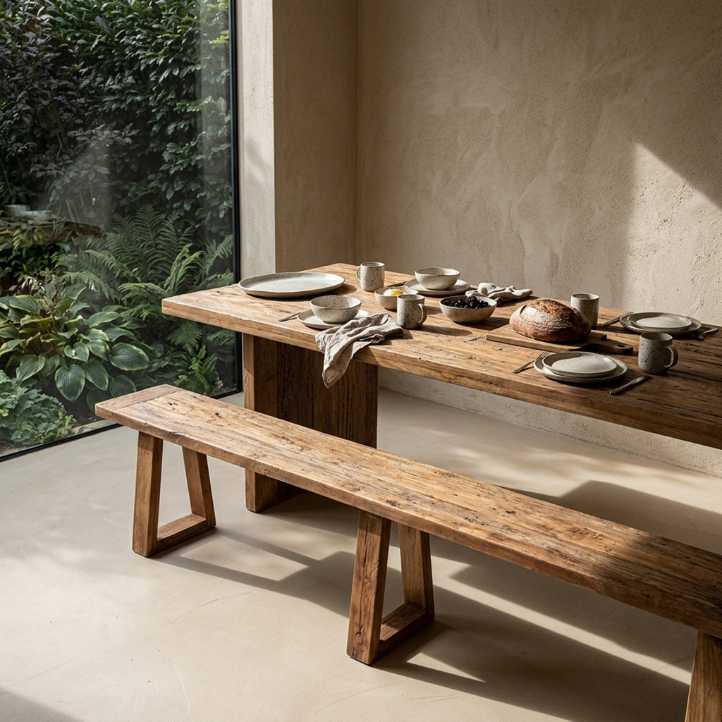 Esstisch aus recyceltem Holz Natur fürs Esszimmer – 240x90 cm