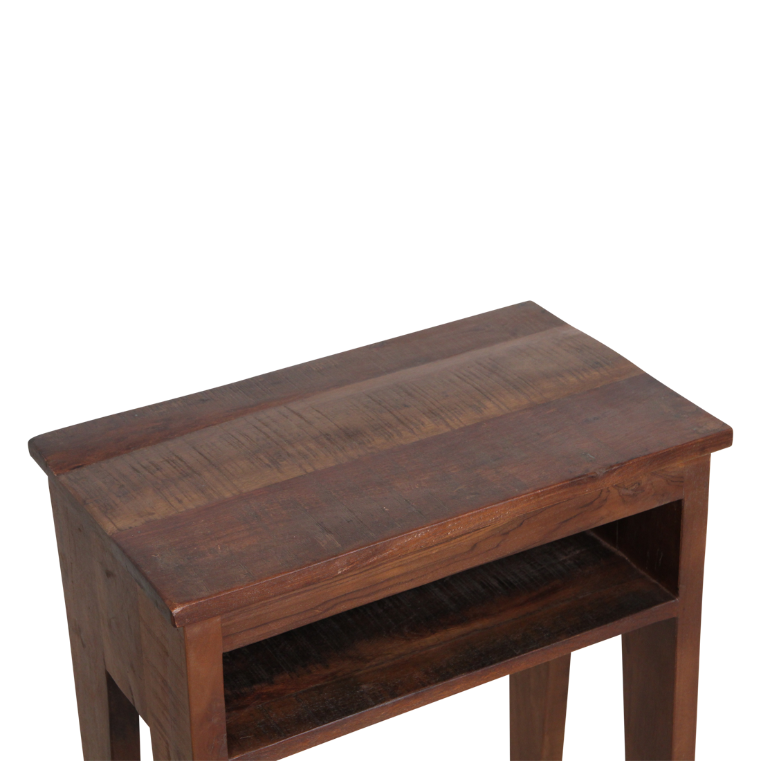 Nachttisch aus recyceltem Holz in Braun mit offenem Fach – 50x30 cm