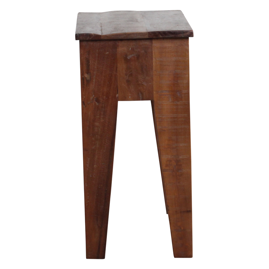 Nachttisch aus recyceltem Holz in Braun mit offenem Fach – 50x30 cm