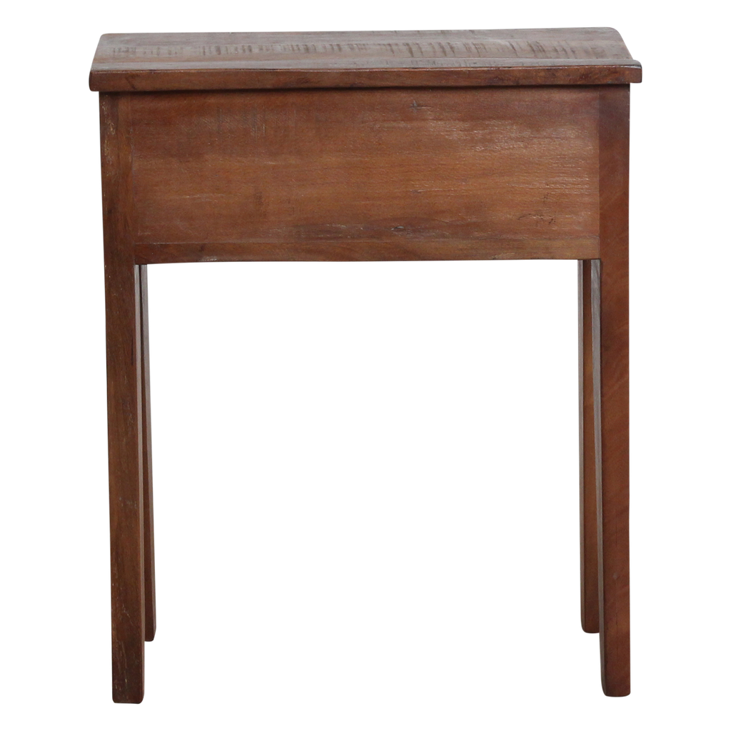 Nachttisch aus recyceltem Holz in Braun mit offenem Fach – 50x30 cm
