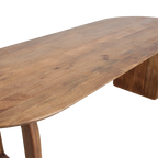 Esstisch aus massivem Mangoholz in Braun mit skulpturalem Gestell – 180x90 cm