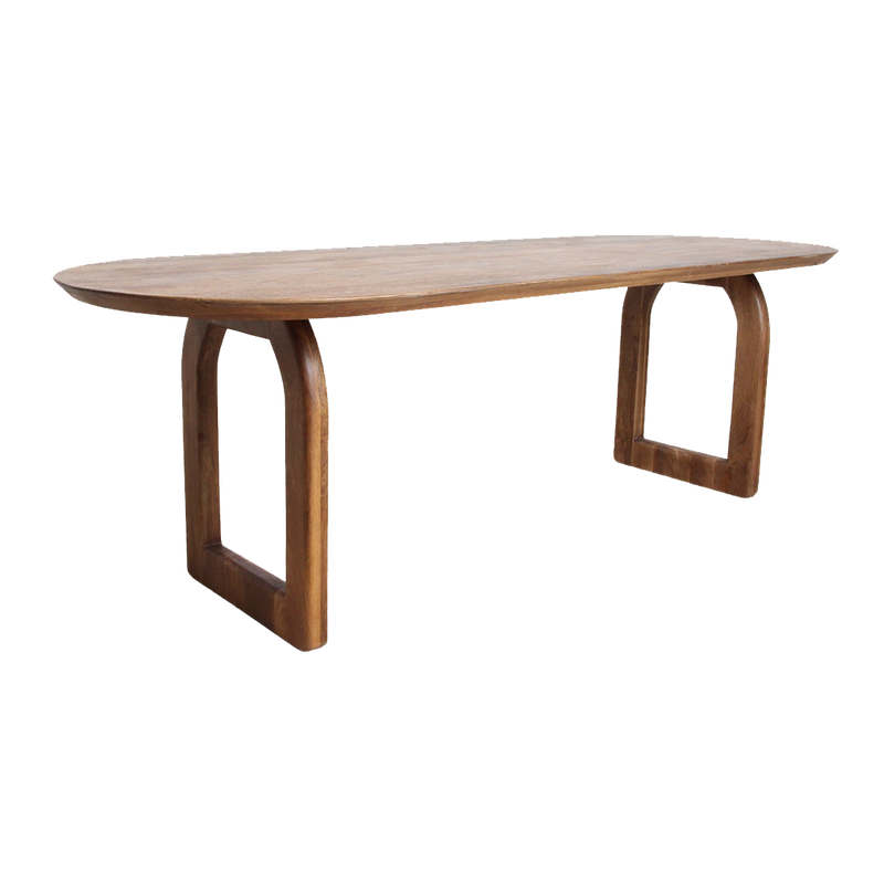 Esstisch aus Mangoholz in Braun mit runden Kanten – 180x90 cm