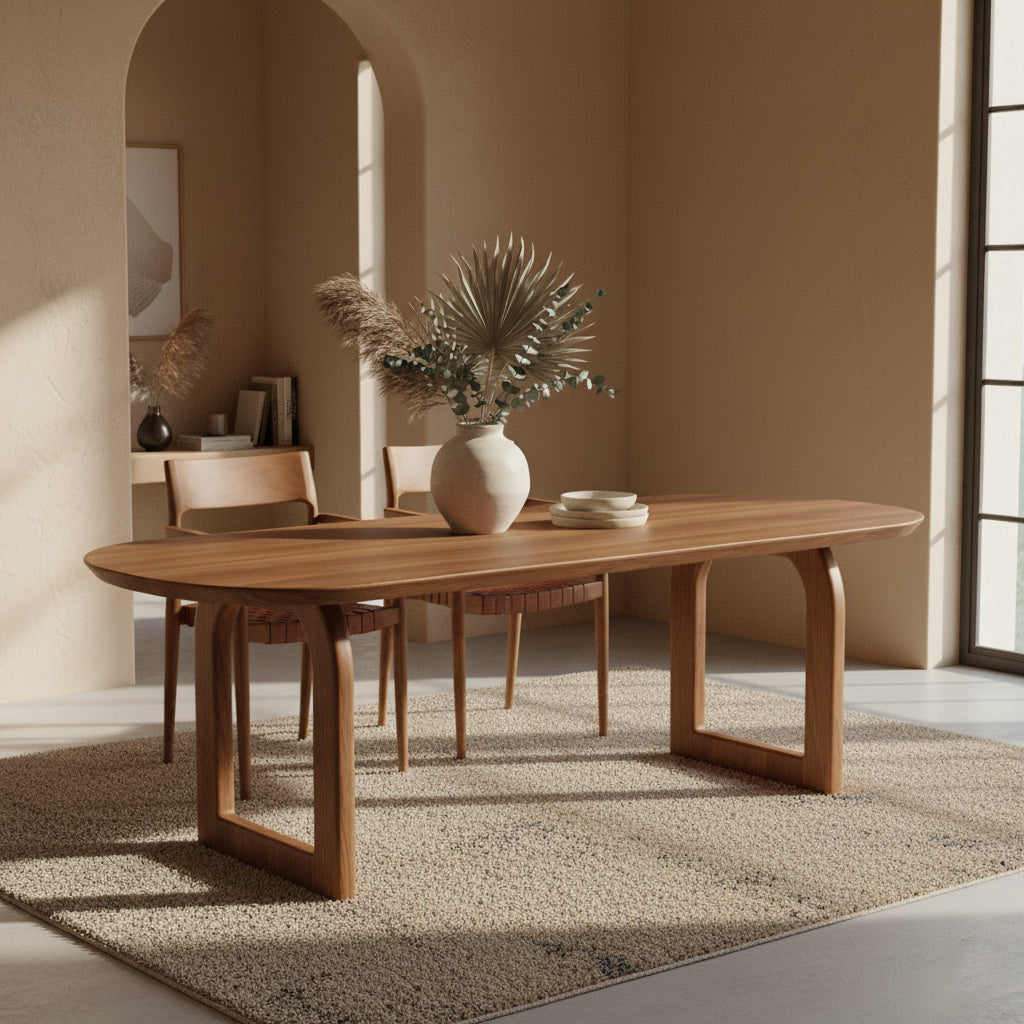 Esstisch aus Mangoholz in Braun mit runden Kanten – 180x90 cm