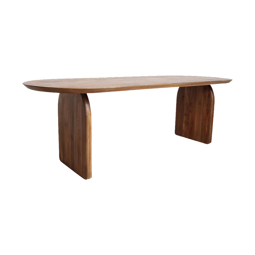 Esstisch aus Mangoholz in Braun mit abgerundeten Kanten – 180x90 cm