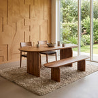 Esstisch aus Mangoholz in Braun mit abgerundeten Kanten – 180x90 cm