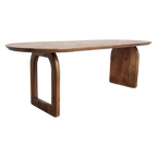 Esstisch aus Mangoholz in Braun mit asymmetrischem Gestell – 200x90 cm