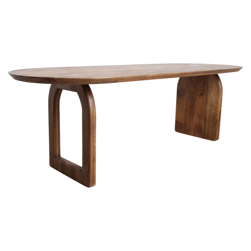 Esstisch aus Mangoholz in Braun mit asymmetrischem Gestell – 200x90 cm