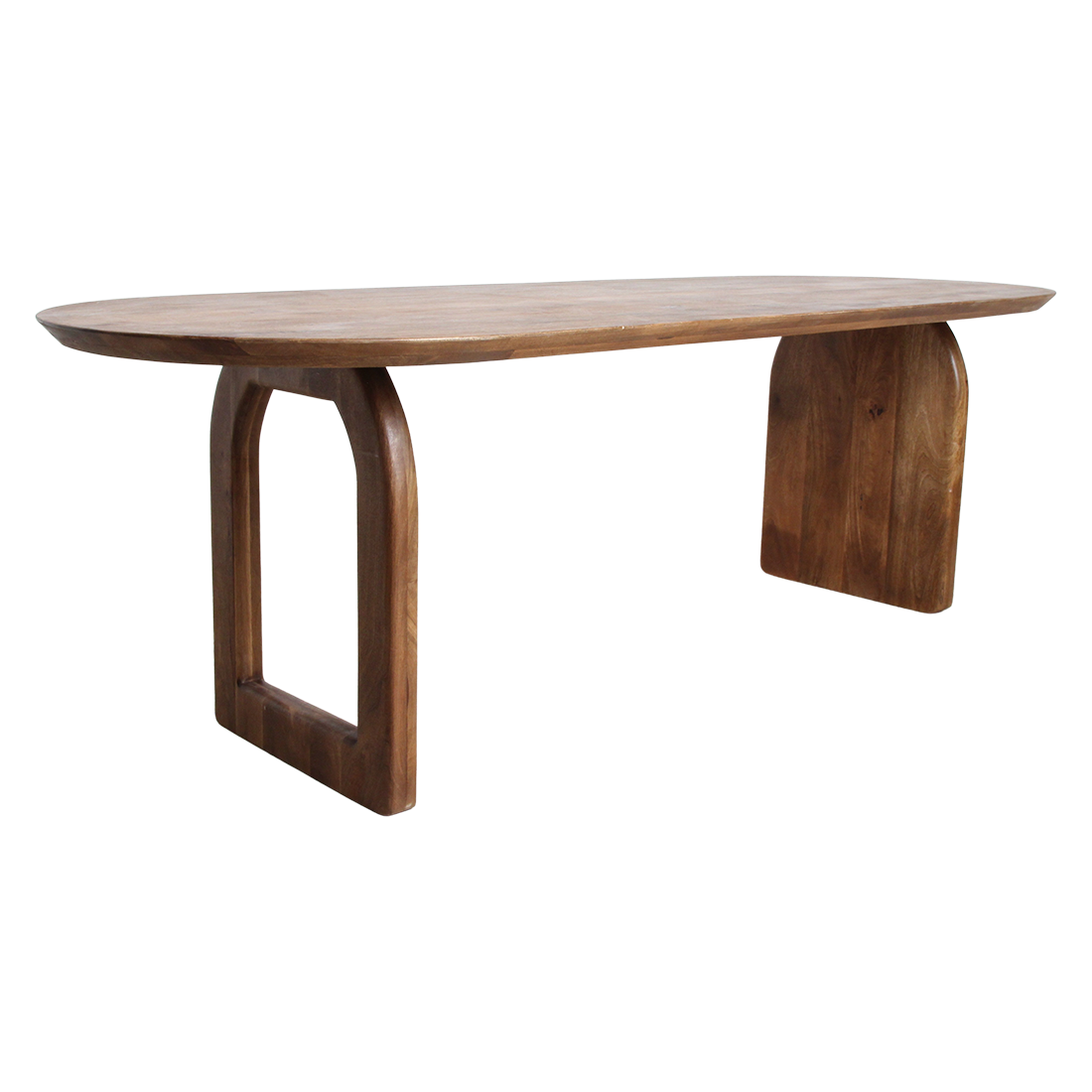 Esstisch aus Mangoholz in Braun mit asymmetrischem Gestell – 200x90 cm