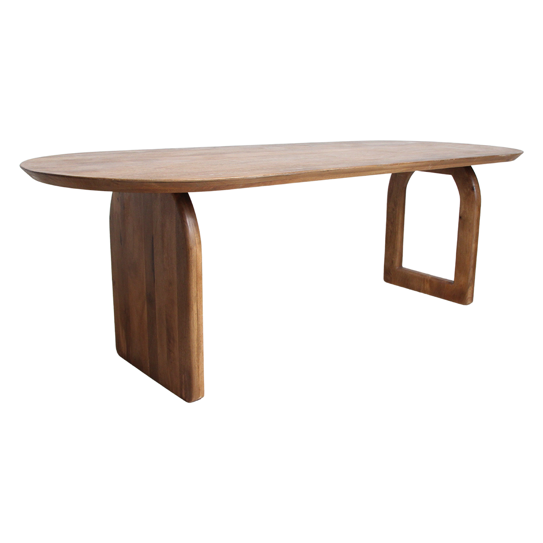 Esstisch aus Mangoholz in Braun mit asymmetrischem Gestell – 200x90 cm