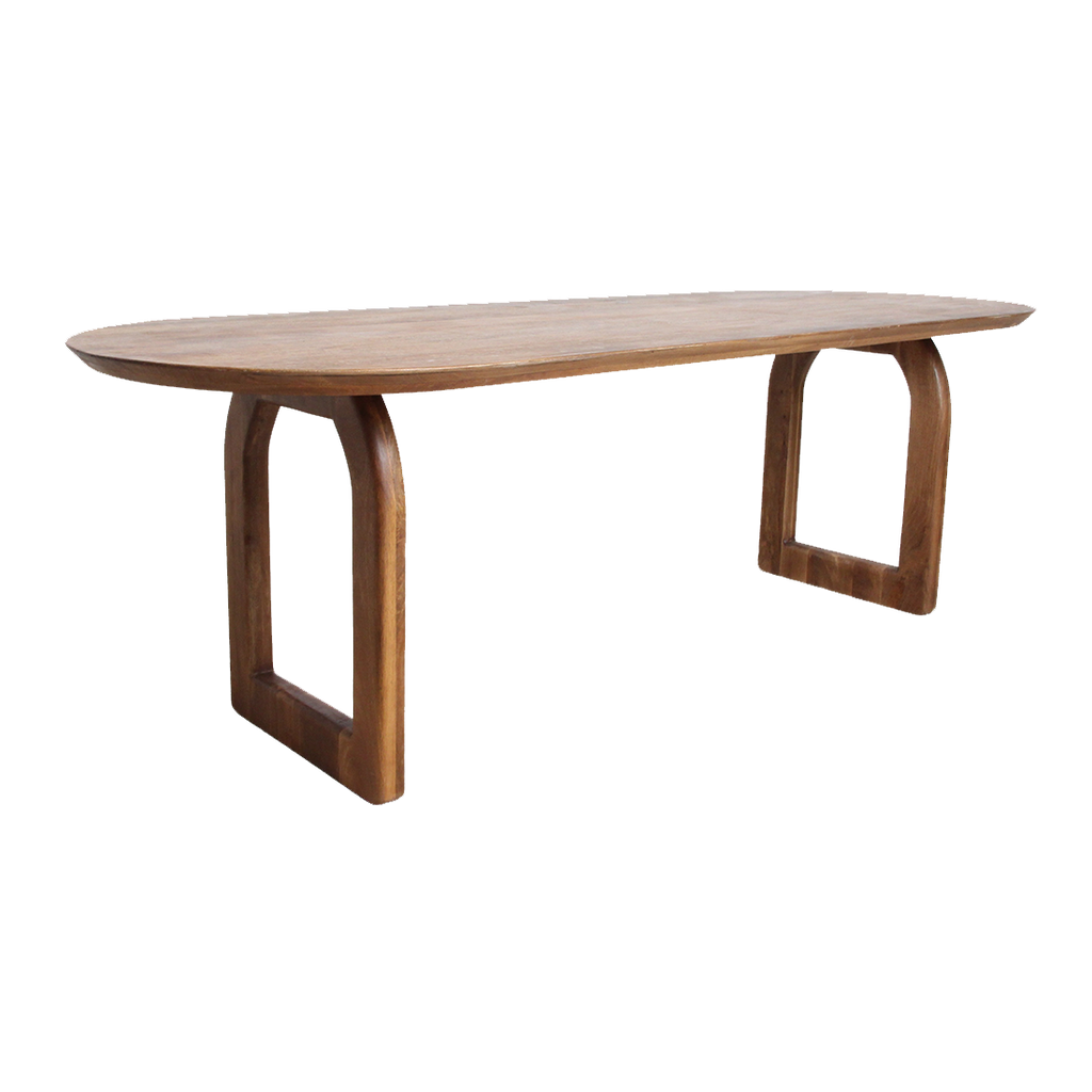Ovaler Esstisch aus Mangoholz in warmem Braun – 200x90 cm