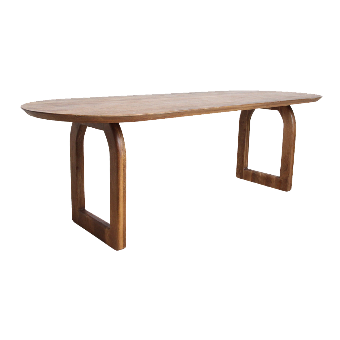 Ovaler Esstisch aus Mangoholz in warmem Braun – 200x90 cm