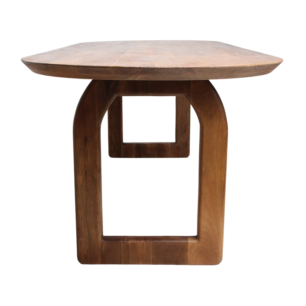 Ovaler Esstisch aus Mangoholz in warmem Braun – 200x90 cm