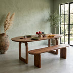Ovaler Esstisch aus Mangoholz in warmem Braun – 200x90 cm