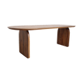 Table à manger en bois de manguier brun formes arrondies – 200x90 cm