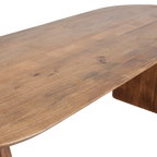 Table à manger en bois de manguier brun formes arrondies – 200x90 cm