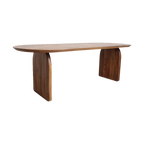 Ovaler Esstisch aus Mangoholz in Braun mit vollen Wangenfüßen – 240x90 cm