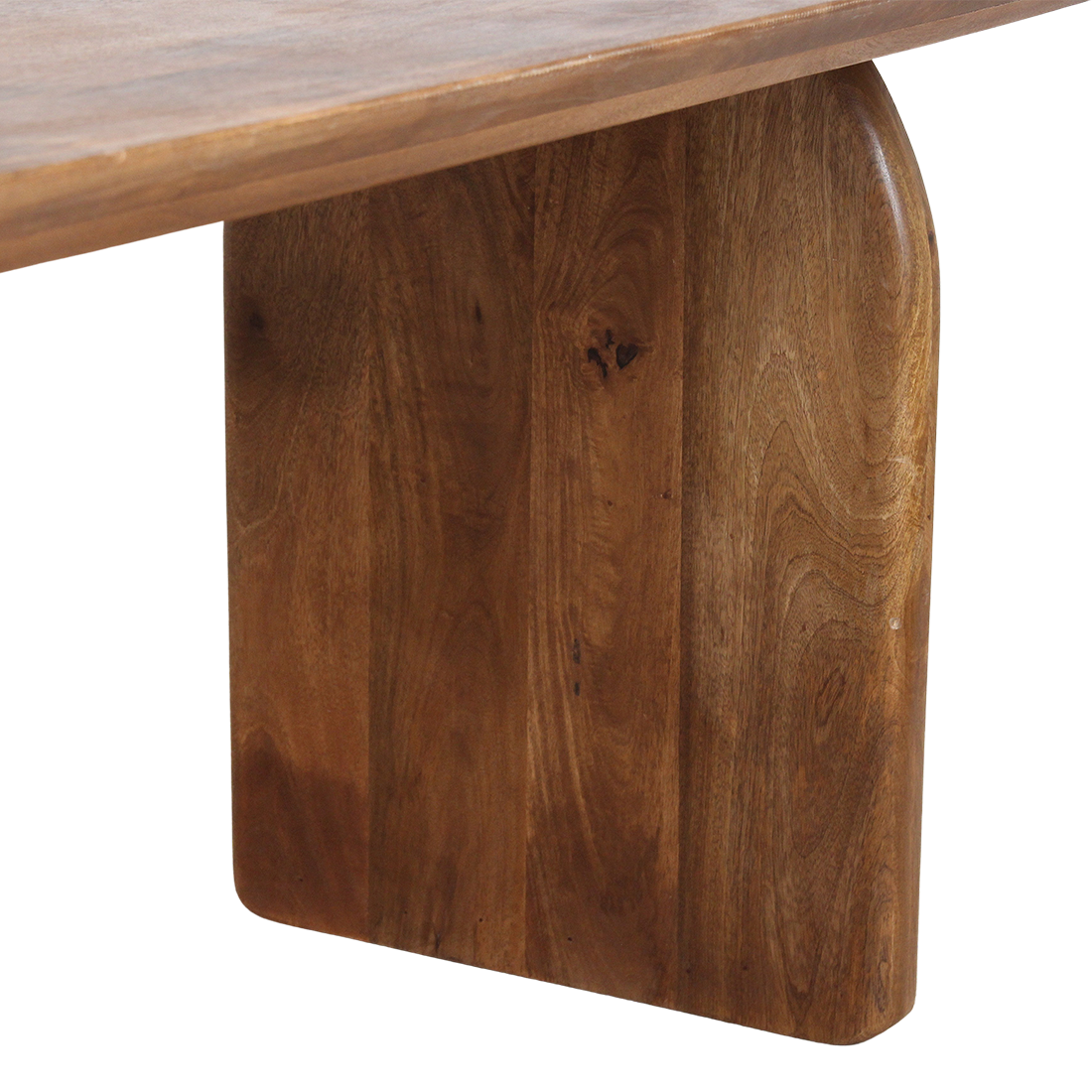 Ovaler Esstisch aus Mangoholz in Braun mit vollen Wangenfüßen – 240x90 cm
