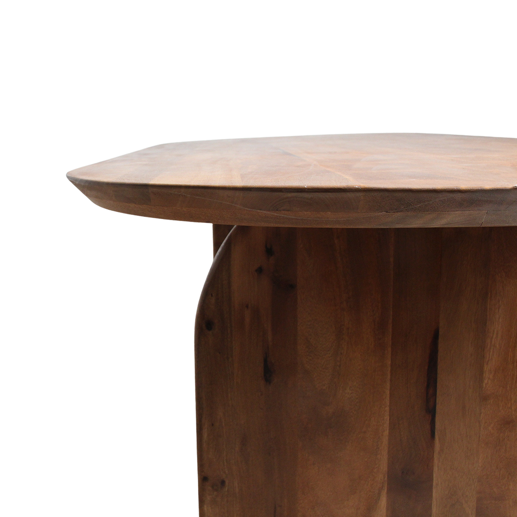 Ovaler Esstisch aus Mangoholz in Braun mit vollen Wangenfüßen – 240x90 cm