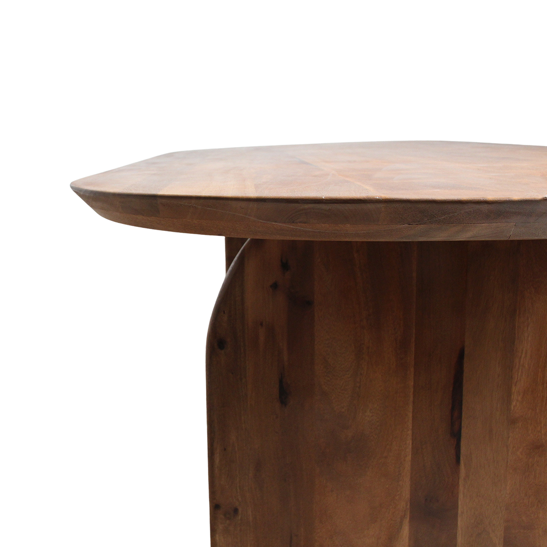 Ovaler Esstisch aus Mangoholz in Braun mit vollen Wangenfüßen – 240x90 cm