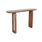 Konsolentisch aus Mangoholz in Braun mit geschnitzten Beinen – 140x35 cm