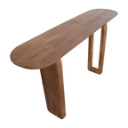 Konsolentisch aus Mangoholz in Braun mit geschnitzten Beinen – 140x35 cm