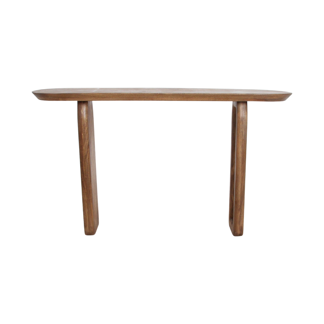Konsolentisch aus Mangoholz in Braun mit geschnitzten Beinen – 140x35 cm