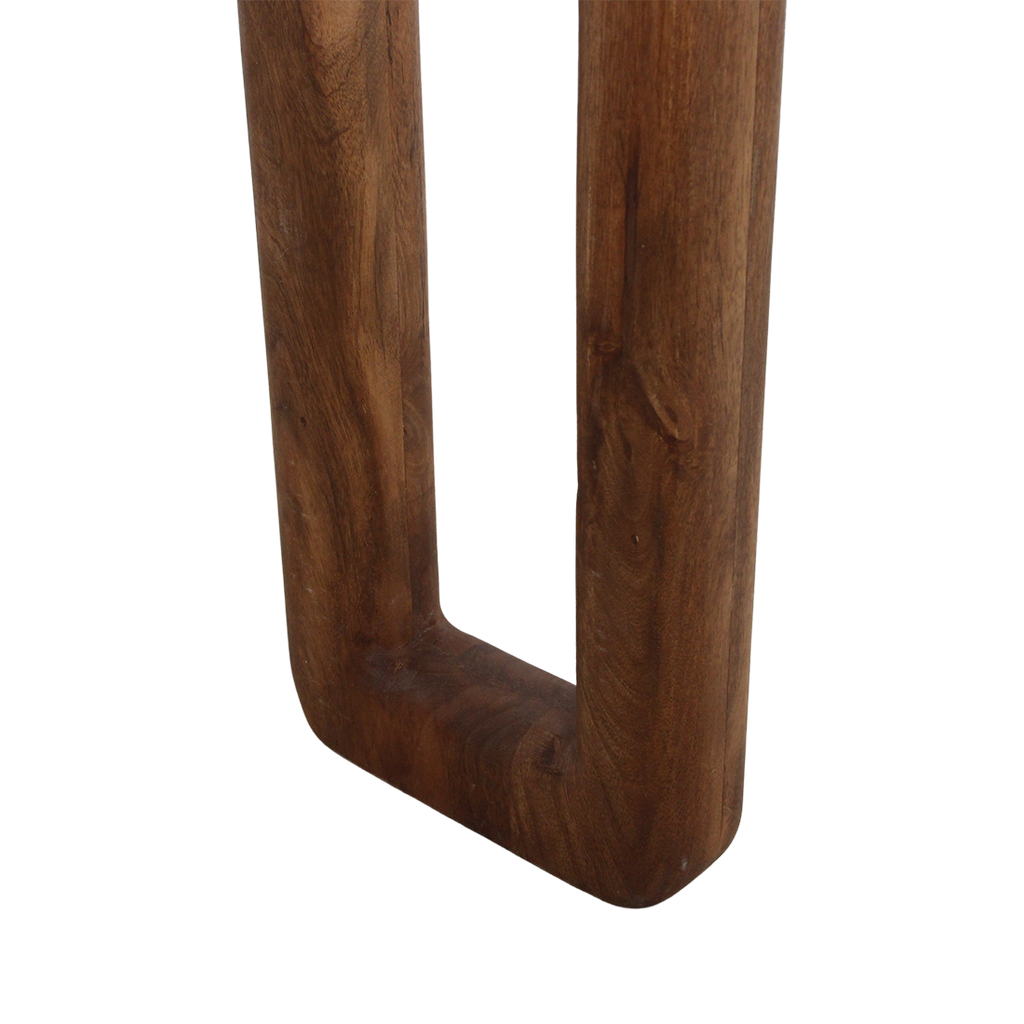 Konsolentisch aus Mangoholz in Braun mit geschnitzten Beinen – 140x35 cm