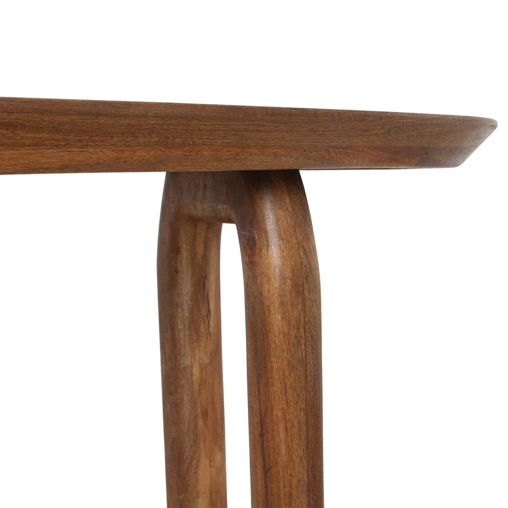 Konsolentisch aus Mangoholz in Braun mit geschnitzten Beinen – 140x35 cm