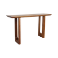Konsolentisch aus Mangoholz in Braun mit durchbrochenen Beinen – 140x40 cm