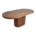 Ovaler Esstisch aus Mangoholz mit Mittelfuß – 200x110 cm