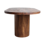 Ovaler Esstisch aus Mangoholz mit Mittelfuß – 200x110 cm