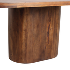 Ovaler Esstisch aus Mangoholz in Braun mit Mittelfuß – 240x110 cm