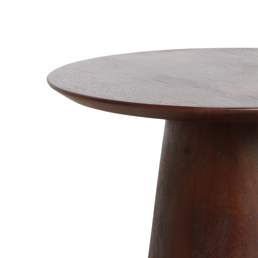 Runder Beistelltisch aus braunem Mangoholz – Ø50 cm