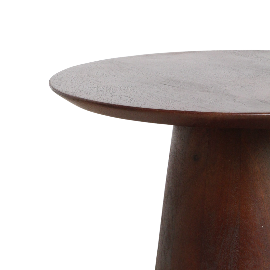 Runder Beistelltisch aus braunem Mangoholz – Ø50 cm
