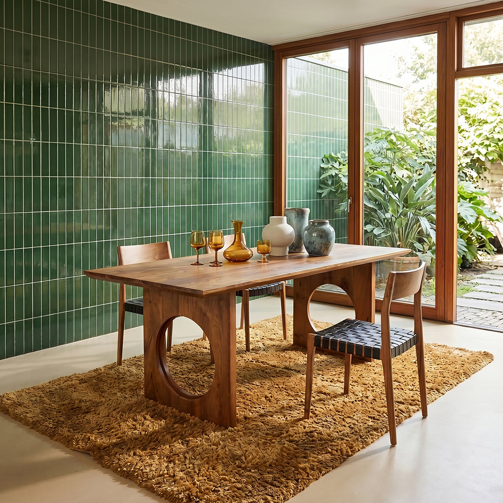 Esstisch aus Mangoholz in Braun mit durchbrochenen Beinen – 180x90 cm